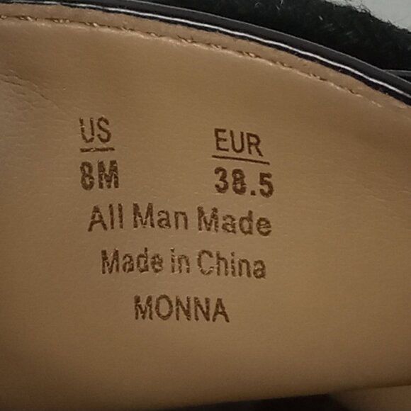 SAM EDELMAN 'Monna' Black Lug Sole Lace-up Oxford Womens Size 8 - Picture 14 of 15